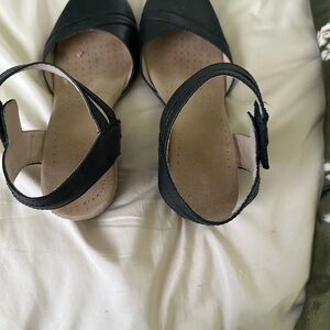 Clarks Black Ankle Strap Heels